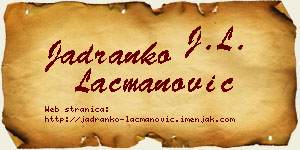 Jadranko Lacmanović vizit kartica
